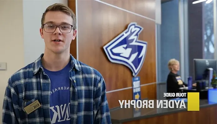 a photo of 体育菠菜大平台 Tour Guide Ayden Brophy with his name written out in the lower left corner